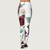Vrouwen Leggings Wit Rozen Goud Geometrisch (Achterkant)
