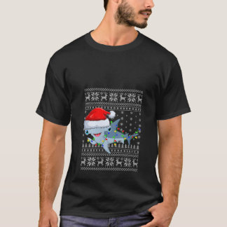 Vrouwen Lelijke Trui Xmas Lights Santa Hammerhead  T-shirt
