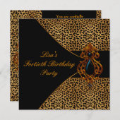 Vrouwen Leopard 40ste verjaardagsfeest Kaart (Voorkant / Achterkant)