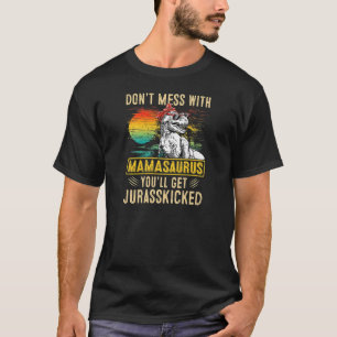 Vrouwen Leuke Vrouwen Retro Mamasaurus Dinosaurus T-shirt
