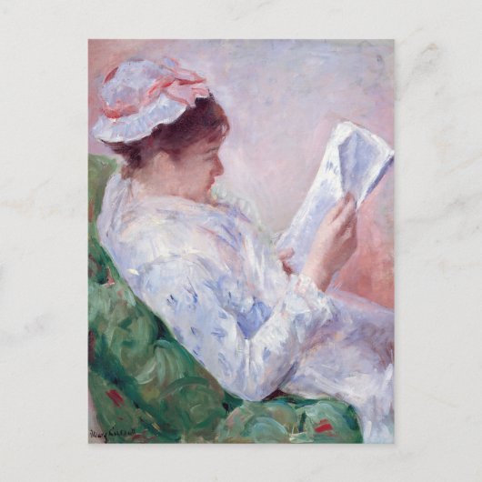 Vrouwen lezen, Mary Cassatt Briefkaart (Voorkant)