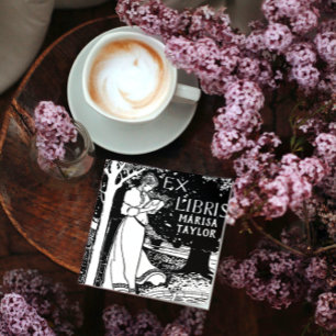 Vrouwen Lezen onder een boom Zelfinktende Stempel