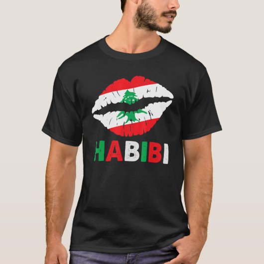 Vrouwen Libanon Habibi Gezegde Licht Libanon Vlag T-shirt (Voorkant)