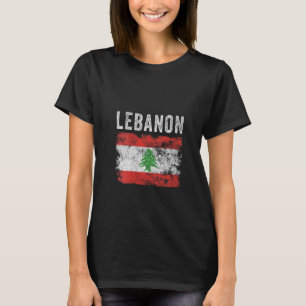Vrouwen Libanon Vlag Noodlijdende Mannen Vrouwen K T-shirt