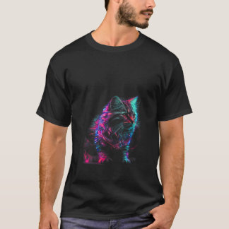 Vrouwen Licht Ghost Cat V Hals T Shirt
