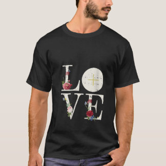 Vrouwen Liefde Eucharistie Eerste Heilige Communie T-shirt