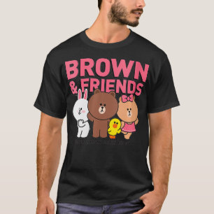 Vrouwen Lijn Vrienden Bruin en Vrienden Cast VNeck T-shirt