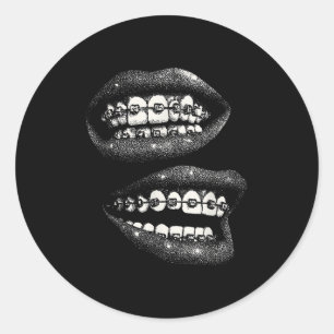 Vrouwen Lippen Print Graphic Y2k 2000s Summe Ronde Sticker