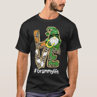 Vrouwen LOVE Grammy Life Gnome Funny St Patrick's  T-shirt