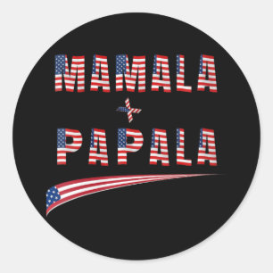 Vrouwen Mamala Papala 2024 Kamala Harris Tim W Dem Ronde Sticker