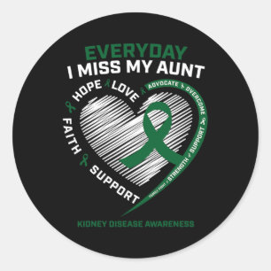 Vrouwen Mannen Loving Memory Gifts Tante Nierziekt Ronde Sticker