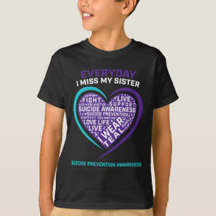 Vrouwen Mannen Zelfmoordbewustzijn Zuster Zelfmoor T-shirt