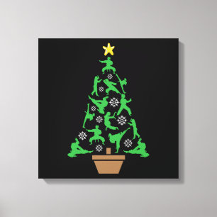 Vrouwen Martial Arts - Meisjes Karate Kerstboom Canvas Afdruk