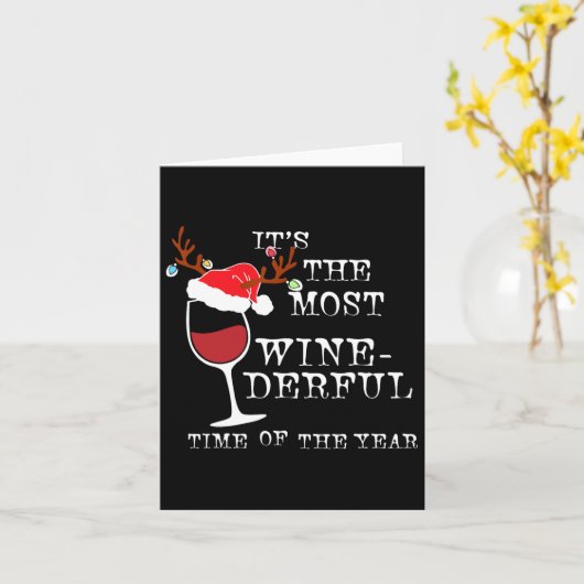 Vrouwen meest wijnrijke tijd van het jaar Kerstmis Kaart (Gele Bloem)