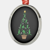 Vrouwen Meisjes Softbal Kerstboom Metalen Ornament (Links)