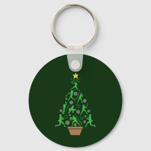 Vrouwen Meisjes Softbal Kerstboom Sleutelhanger