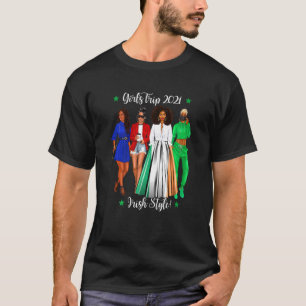 Vrouwen Meisjes Trip Iers Vakantie Zwart Vrouw Hen T-shirt