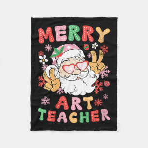 Vrouwen Merry Art Teacher Kerst Art Teaching XM Fleece Deken