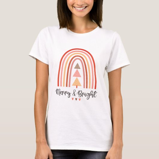 Vrouwen Merry & Bright Christmas T-shirt (Voorkant)