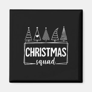 Vrouwen Merry Christmas Squad Tree Kerstman Famili Magneet