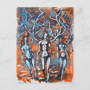 Vrouwen met Antler Wings Briefkaart