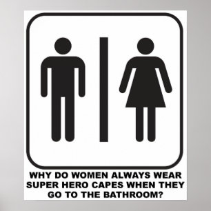 Vrouwen met capes in de badkamer Grappige Poster