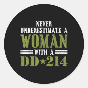 Vrouwen met DD-214 Vrouw Veterans Day Gift Shirt Ronde Sticker