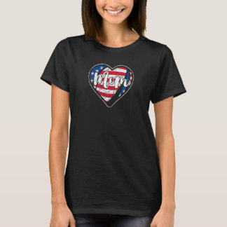 Vrouwen met een Amerikaanse vlag Hart Rugby Mo Mo T-shirt