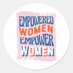 Vrouwen met een krachtige kracht ronde sticker