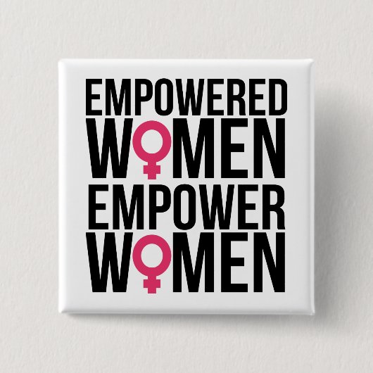 Vrouwen met een krachtige kracht vierkante button 5,1 cm (Voorkant)