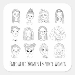 Vrouwen met een krachtige kracht vierkante sticker