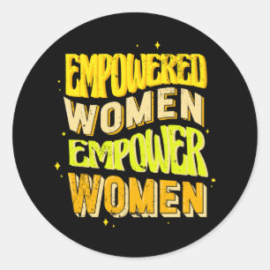 Vrouwen met een krachtige motor Vrouwendag Ronde Sticker