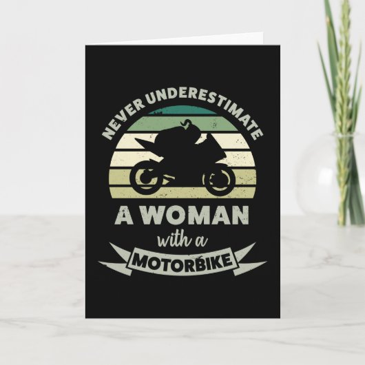 Vrouwen met een motorfiets grappige cadeaus echtge kaart (Voorkant)