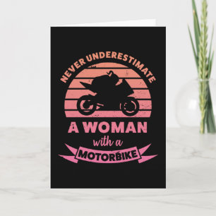 Vrouwen met een motorfiets kaart