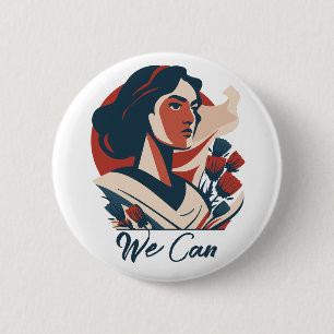 Vrouwen met empowerment ronde button 5,7 cm