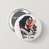 Vrouwen met empowerment ronde button 5,7 cm (Voorkant /achterkant)