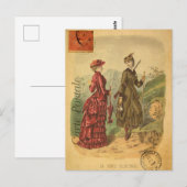  vrouwen met Mode kleren Frans Briefkaart (Voorkant / Achterkant)