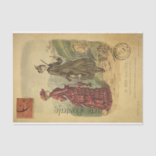  vrouwen met Mode kleren Frans Tissuepapier (Voorkant)