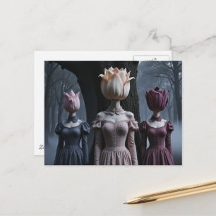 Vrouwen Met Tulp Hoofden Geheime Bos Briefkaart