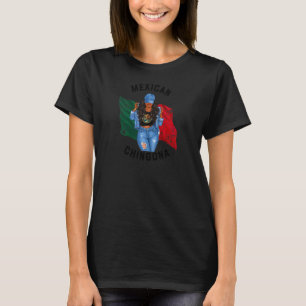 Vrouwen Mexicaanse Chingona Vlag van Mexico Vrouwe T-shirt