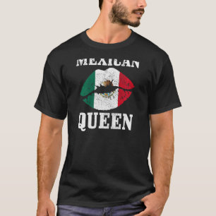 Vrouwen Mexicaanse koningin Mexicaanse vlag Gir T-shirt