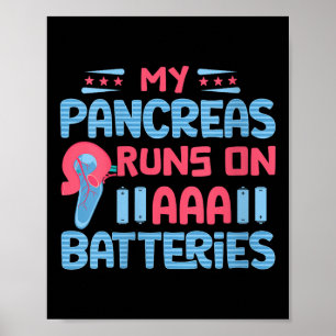 Vrouwen Mijn alvleesklier loopt op AAA-batterijen Poster