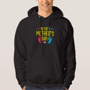 Vrouwen Mijn Eerste Moederdag Vrouwen Zwangerschap Hoodie