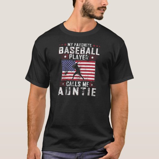 Vrouwen Mijn favoriete Baseball Player roept me ta T-shirt (Voorkant)