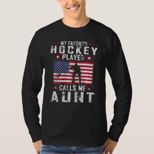 Vrouwen Mijn favoriete Hockey Player roept me Tant T-shirt