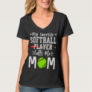 Vrouwen Mijn favoriete softwarespeler noemt me mam T-shirt