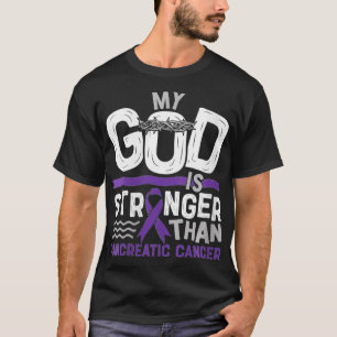 Vrouwen mijn God is sterker dan pancreaskanker S T-shirt