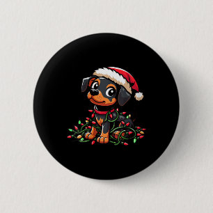 Vrouwen Miniatuur Pinscher Kerstverlichting Hond F Ronde Button 5,7 Cm