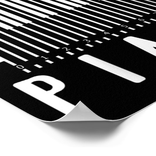 Vrouwen Minimalistische Ano Barcode Stijl Muziek L Poster (Hoek)