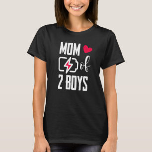 Vrouwen Moeder van 2 Jongens Lage Batterij Moeder T-shirt